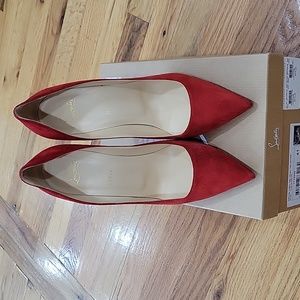 Christian Louboutin red suede heels size 41